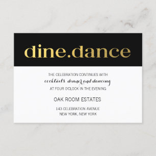 Invitation Typographie moderne Black White Stripes  Réception