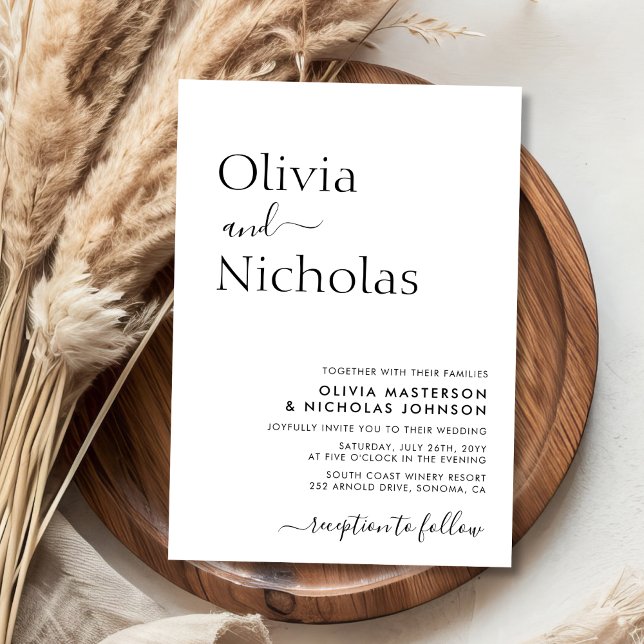 Invitation Typographie moderne chic Script Mariage photo (Créateur téléchargé)