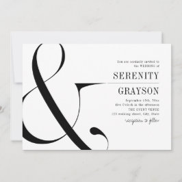 Invitation Typographie moderne élégant minimaliste mariage
