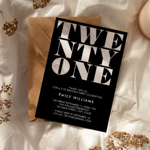 Invitation Typographie moderne élégant noir et blanc