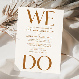 Invitation Typographie moderne Gras Terracotta Nous faisons M