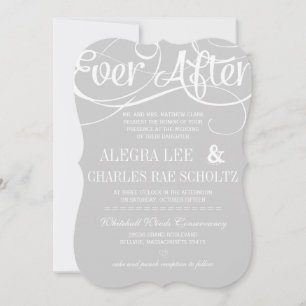 Invitation Typographie Moderne Gray Ever After Tableau Noir