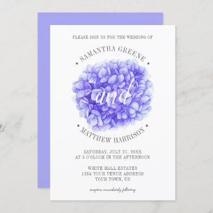Invitation Typographie moderne Lavender Purple Peony Mariage