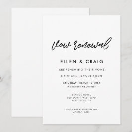 Invitation Typographie moderne Mariage Vow renouvellement