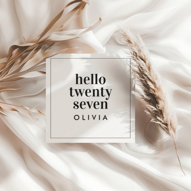 Invitation Typographie moderne noir blanc simple anniversaire (Créateur téléchargé)