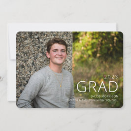 Invitation Typographie moderne Photo Graduation Party