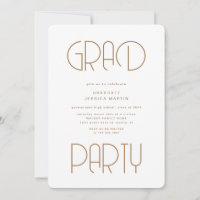 Typographie moderne Photo Graduation Party Invitat