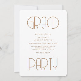 Invitation Typographie moderne Photo Graduation Party Invitat