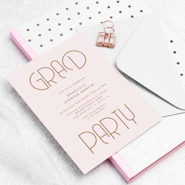 Invitation Typographie moderne Photo Graduation Party Invitat (Créateur téléchargé)