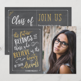 Invitation Typographie moderne Photos Annonces de graduation