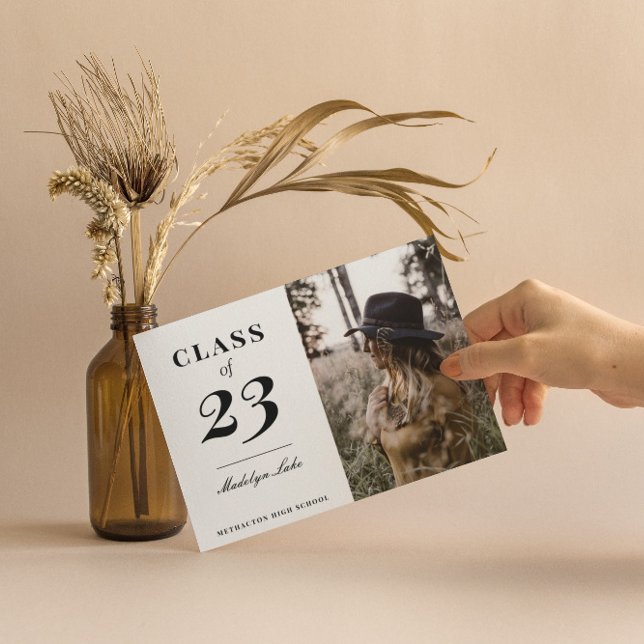 Invitation Typographie moderne Photos Annonces de graduation (Créateur téléchargé)