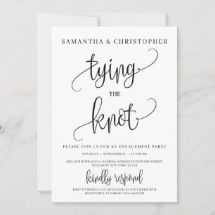 Invitation Typographie moderne rustique liant le fiançailles 