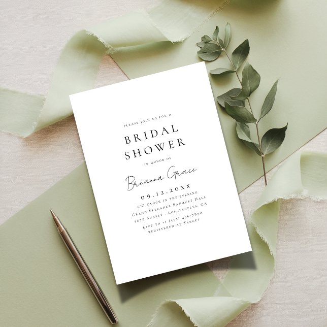 Invitation Typographie moderne Script noir blanc Fête des mar (Créateur téléchargé)