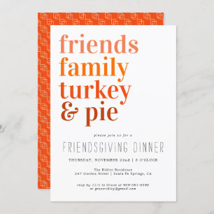 Invitation Typographie moderne  Thanksgiving Dinner Party