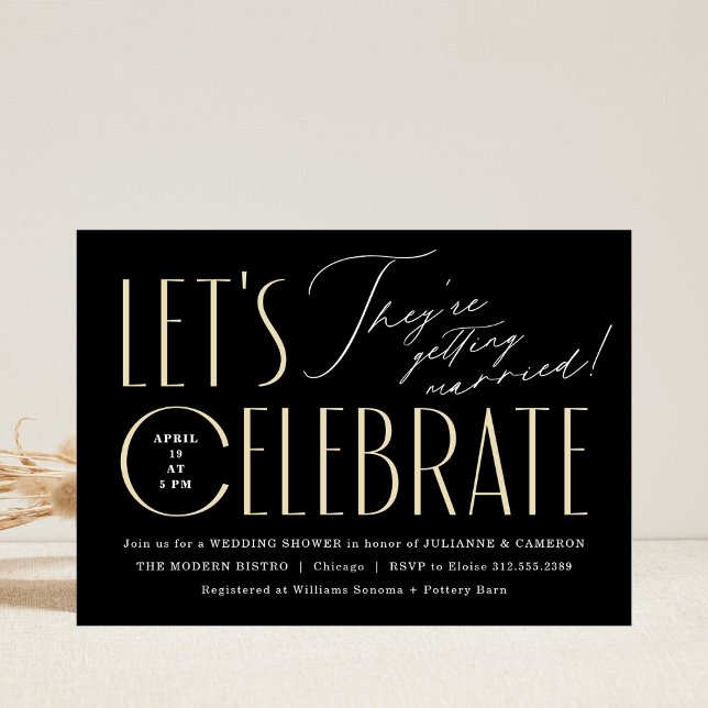 Invitation Typographie moderne Wedding shower chic (Créateur téléchargé)