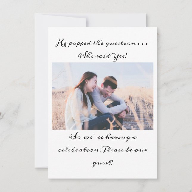 Invitation Typographie noir et blanc (Devant)