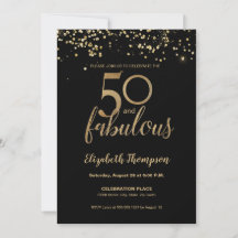 Typographie noir et or 50 et fabuleux