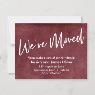 Invitation Typographie "Nous avons déménagé" Annonce Grunge R