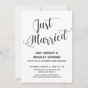 Invitation Typographie « Nouvellement Mariés » Réception de M