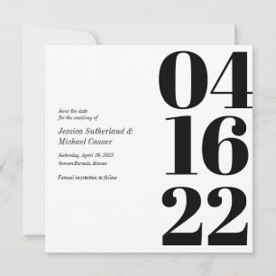 Invitation Typographie numérique noir et blanc pour faire-par