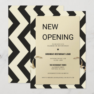 Invitation Typographie parties scintillant or Restaurant NOUV