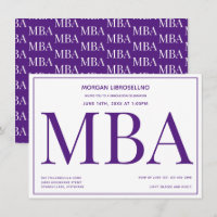Typographie Purple White MBA Graduation Party