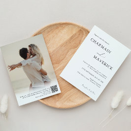 Invitation Typographie romantique simple Mariage de code QR