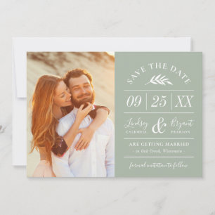 Invitation Typographie russe moderne Photo Enregistrer la dat