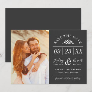Invitation Typographie russe moderne Photo Enregistrer la dat