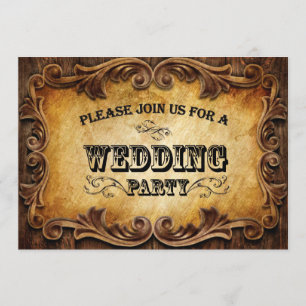 Invitation typographie rustique mariage western country