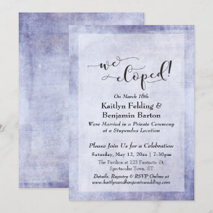 Invitation Typographie Rustique Violet Nous nous sommes enfug
