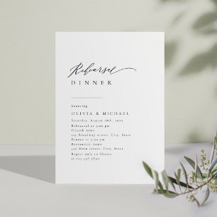 Invitation Typographie simple et élégante Dîner de répétition