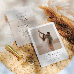 Invitation Typographie simple et élégante Mariage photo moder