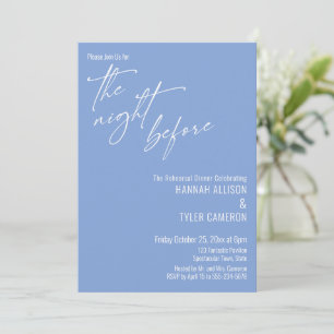 Invitation Typographie simple La nuit avant Bleu pervenche