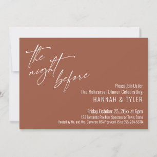 Invitation Typographie simple La veille Terracotta