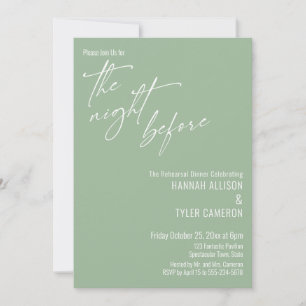 Invitation Typographie simple La veille Vert sauge