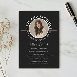Invitation Typographie simple moderne 50 ans et merveilleux a