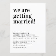 Typographie simple Nous nous marions Mariage