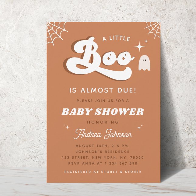 Invitation Typographie super Retro Ghost Baby shower Party (Créateur téléchargé)