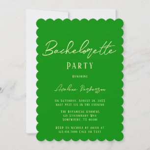 Invitation Typographie verte de la Forêt-céleri Bachelorette