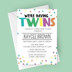 Invitation Typographie vibrante Nous avons un Baby shower jum