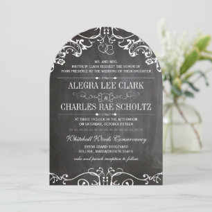 Invitation Typographie Vintage Tableau Noir Rustique