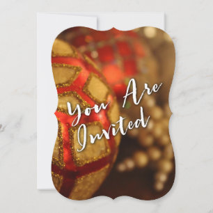 Invitation Typographie "You Are Invité" avec photo Rouge & Or