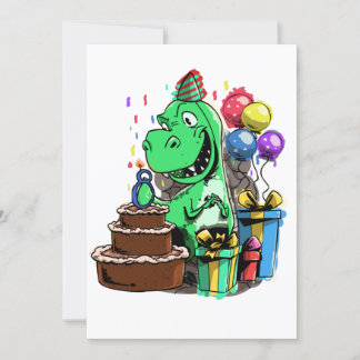 Invitation Tyrannosaurus Rex Fête ses 8 ans Anniversaire Dino