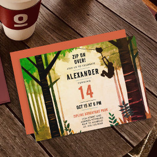Invitation Tyrolienne verte aventure cool fun nature plein ai