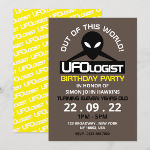 Invitation UFOlogist Party, Anniversaire