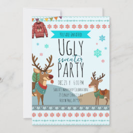 Invitation Ugly Sweater Party – Reindeer Snowflake Fun