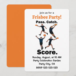 Invitation Ultimate Frisbee Passe Réception Score Fête de Fri