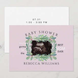 Invitation Ultrasons Rose Photo Best Mom Ever Foliing