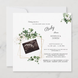 Invitation Ultrasound Bientôt Baby shower Carré